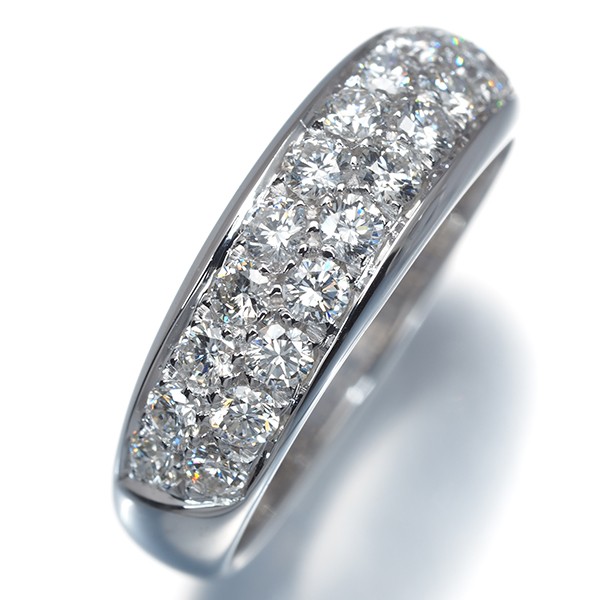 Auth PICCHIOTTI Ring Diamond 0.85ct Paved US6-6.25 18K 750 White Gold