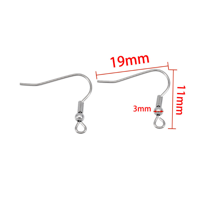 10Pairs 316 Stainless Steel Earring Hooks Finding Ear Wire Jewelry Making PS1