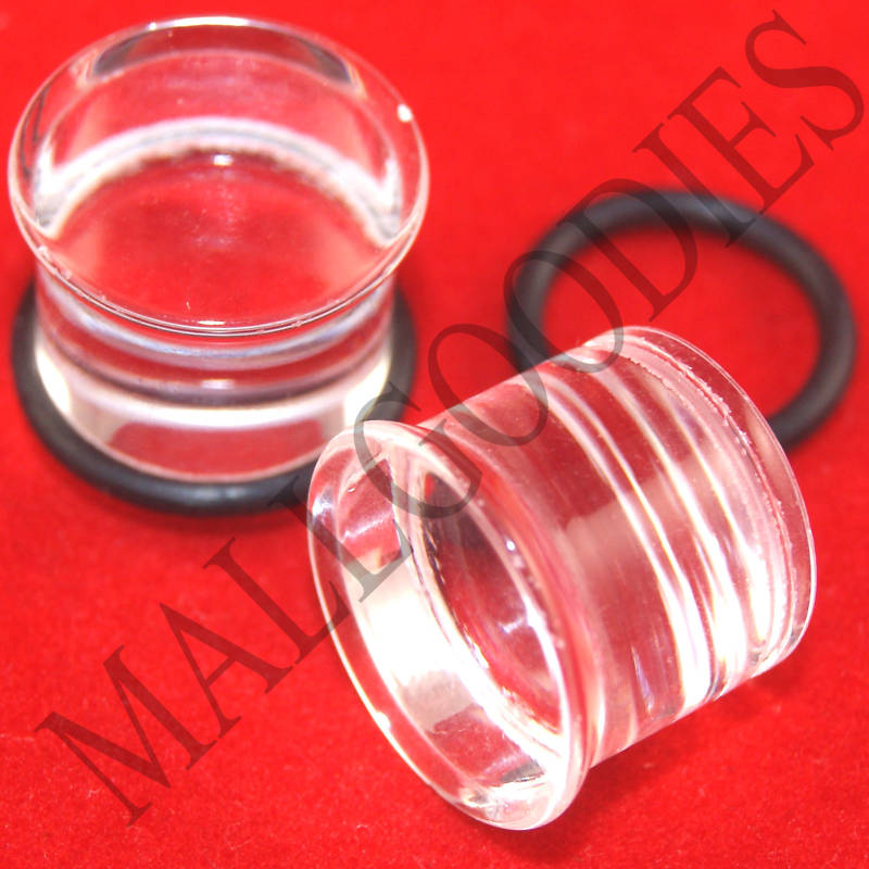 1333 Acrylic Single Flare Clear 1/2″ inch Plugs 12.7mm MallGoodies 1 Pair (2pcs)