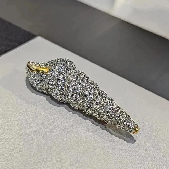 3.10CT Round Cut Lab Created Diamond Women’s Brooch Pin 14K Yellow Gold Finish