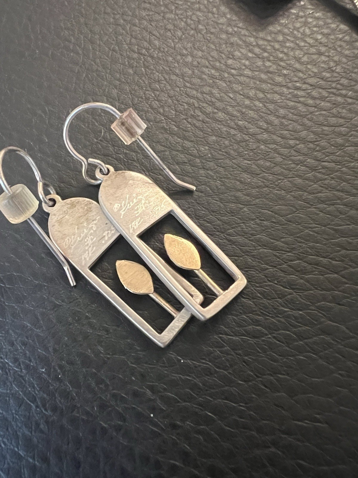 Vintage Karen Krieger Wall Series 14k Gold Sterling Silver Necklace Earrings Set