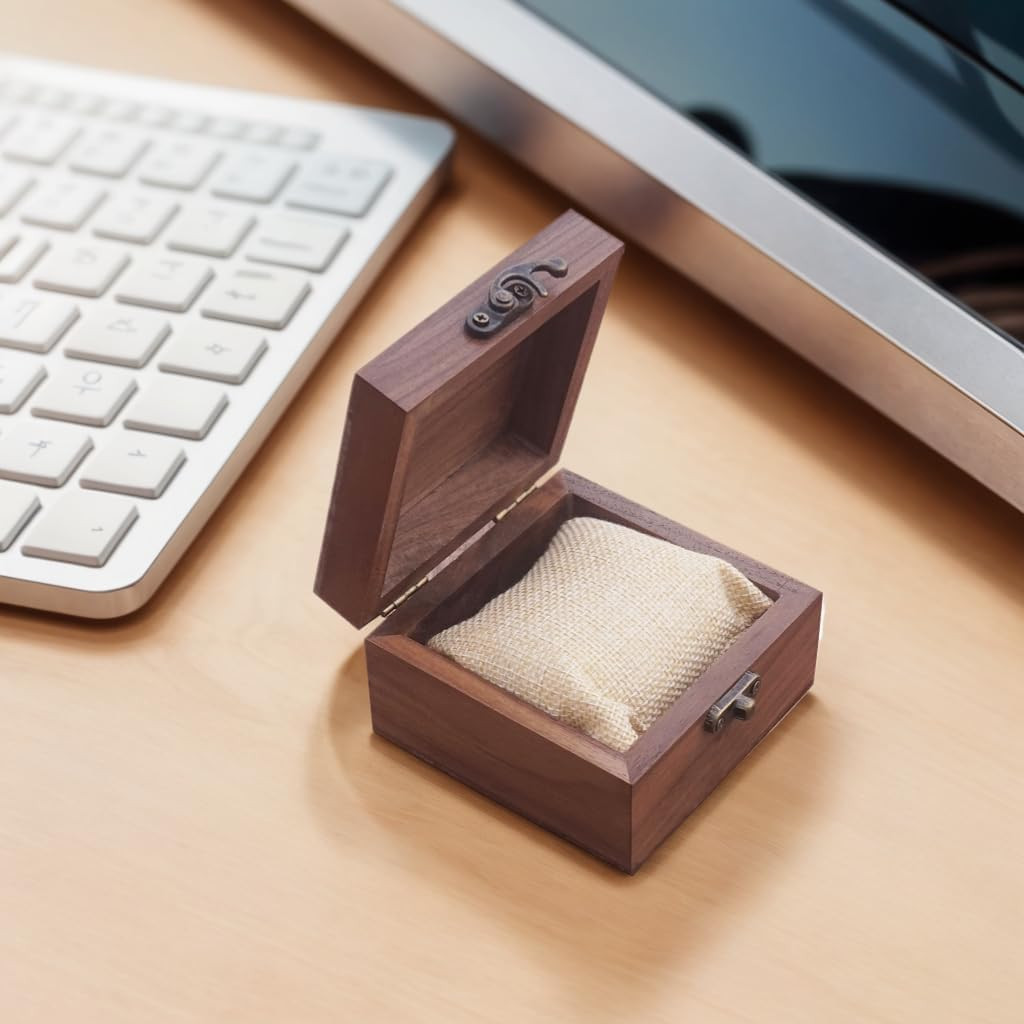 Walnut Wood Storage Box for Jewelry Watches Crafts Keepsake Gift