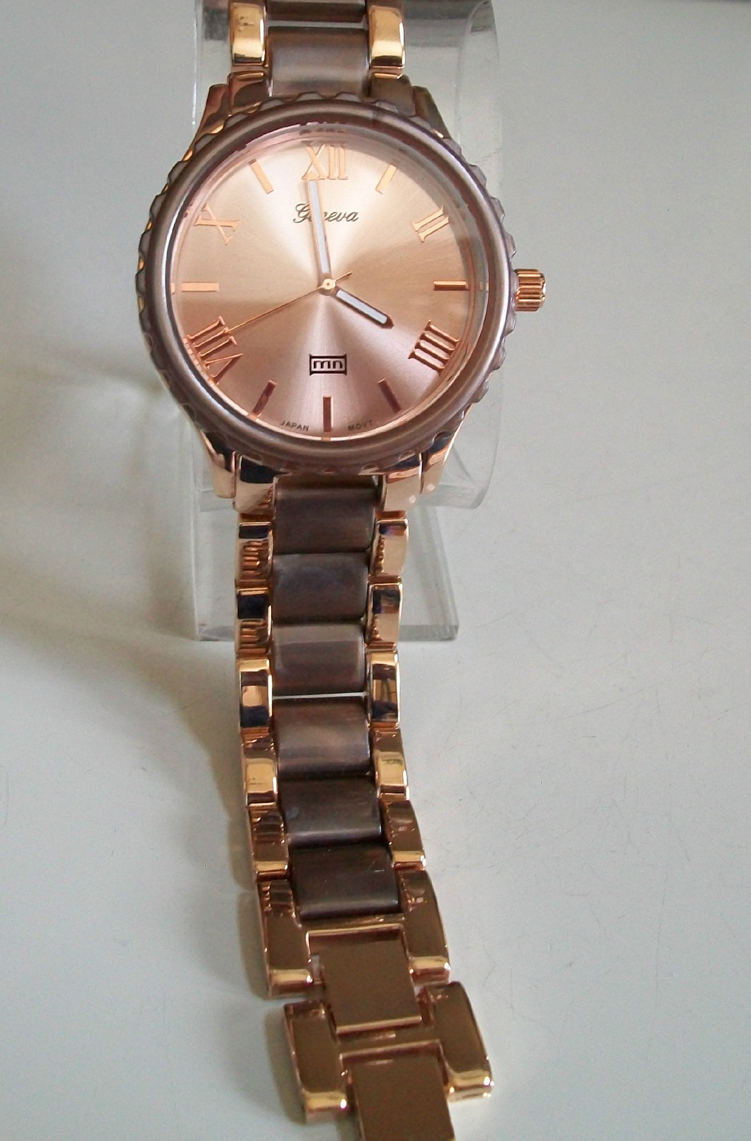 Brown/Rose Gold Finish Geneva Bracelet Fashion Boyfriend Casual Watch