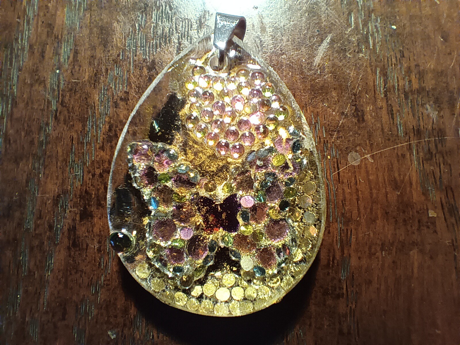 Crystal Butterfly Pendant Necklace, Reversible The Budget Friendly Perfect Gift!