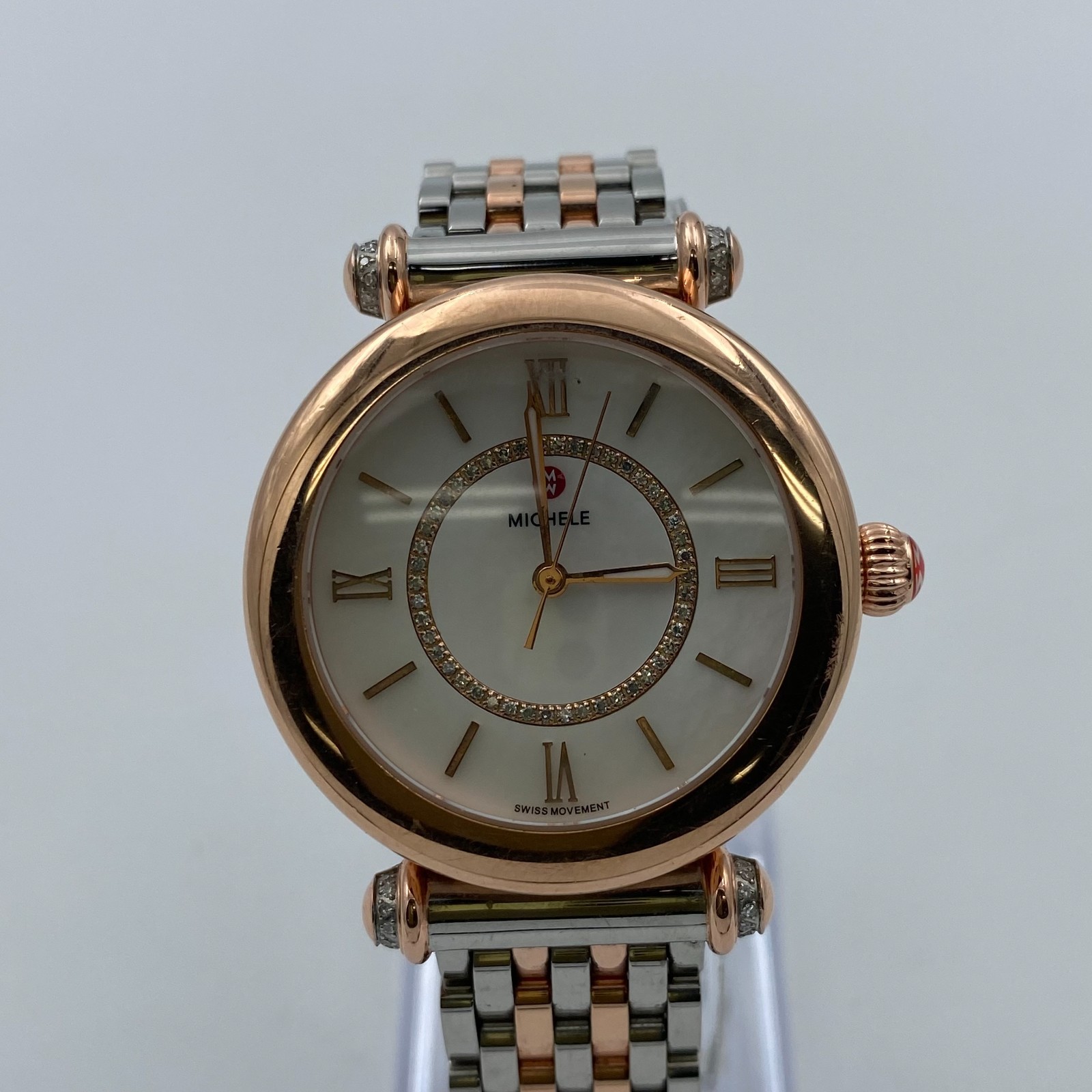 Michele Diamond Caber Mid Watch Gold Two Tone