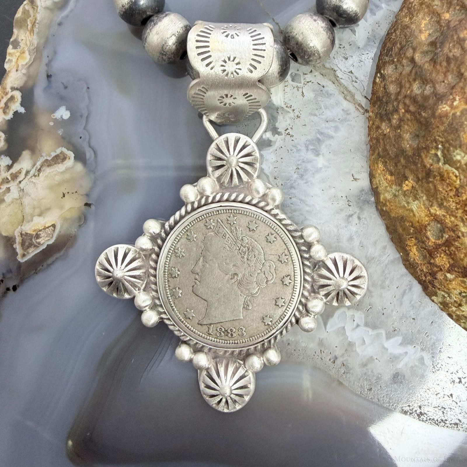 1883 Genuine US Liberty Head Nickle Decorated Unisex Pendant