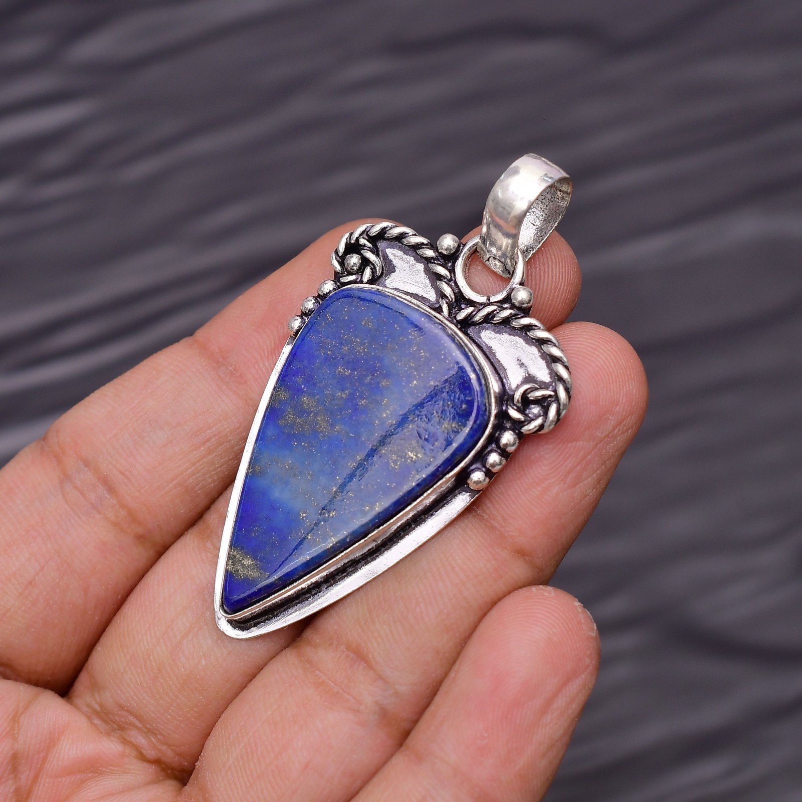 Lapis Lazuli Gemstone 925 Sterling Silver Jewelry Pendant 2.08″