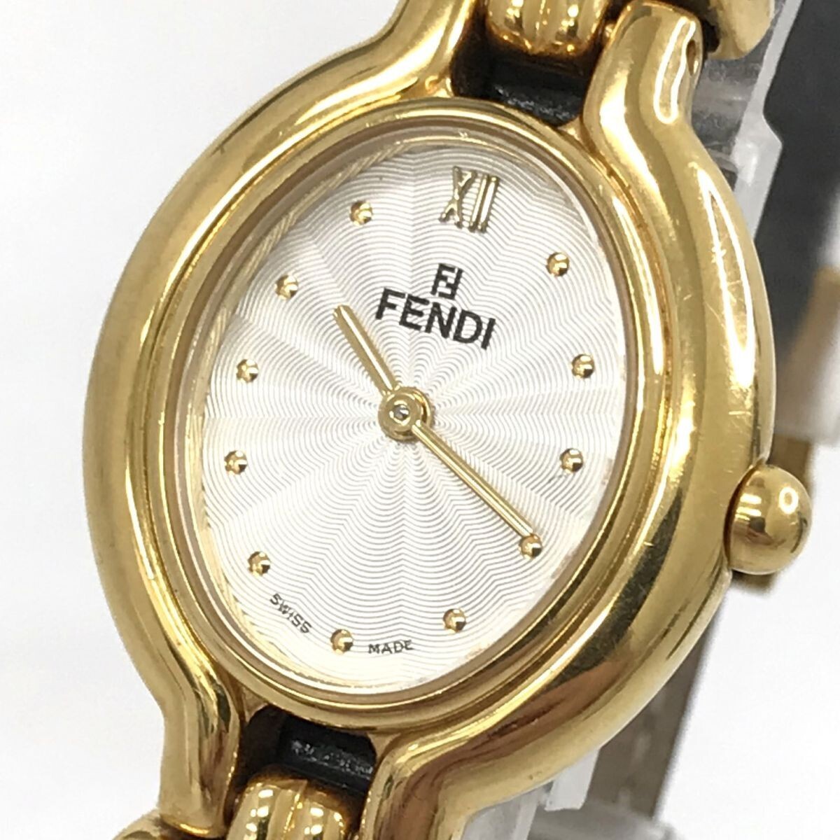 FENDI 640L Quartz Wristwatch Gold Used Good Working