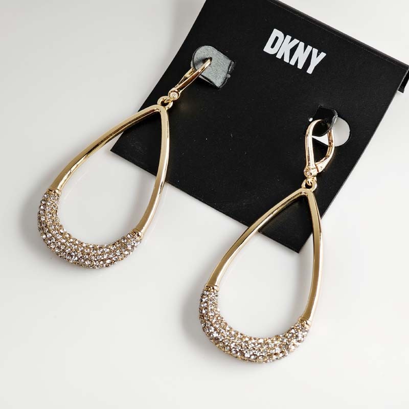 DKNY Crystal Teardrop Drop Statement Earrings Gift Women Party Vacation Jewelry