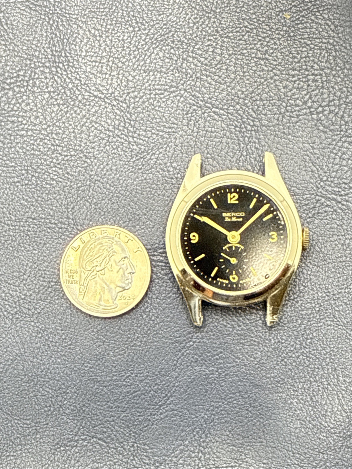 Vintage Berco Jeweled Military Swiss 34mm Mechanical Watch Antimagnetic AS-IS