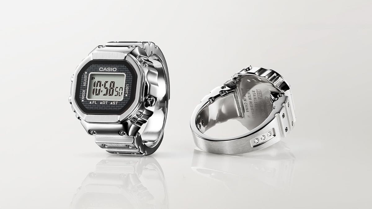 CASIO RING WATCH CRW 001 1JR Silver New