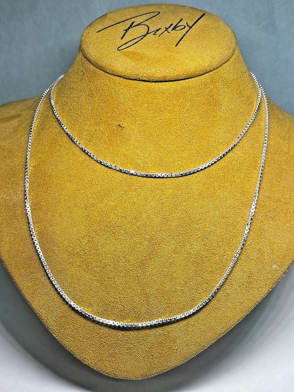 Sterling Silver Diamond Cut Italy Made Box Chain Necklace 7g 30”