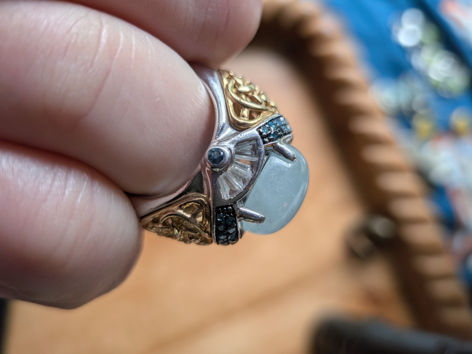 Victoria Wieck Cabochon Cocktail Ring Size 6