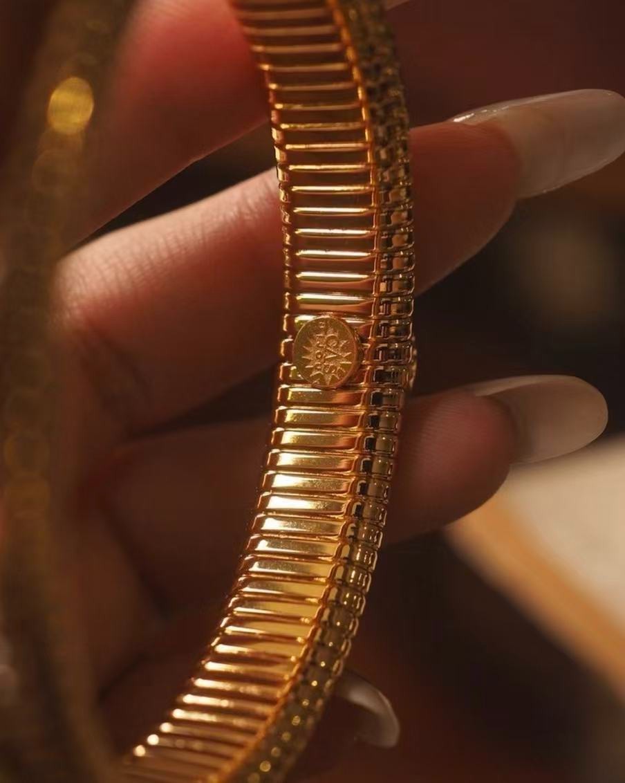 GAS Bijoux Style Vintage Gold Tone Gemstone Bracelet French
