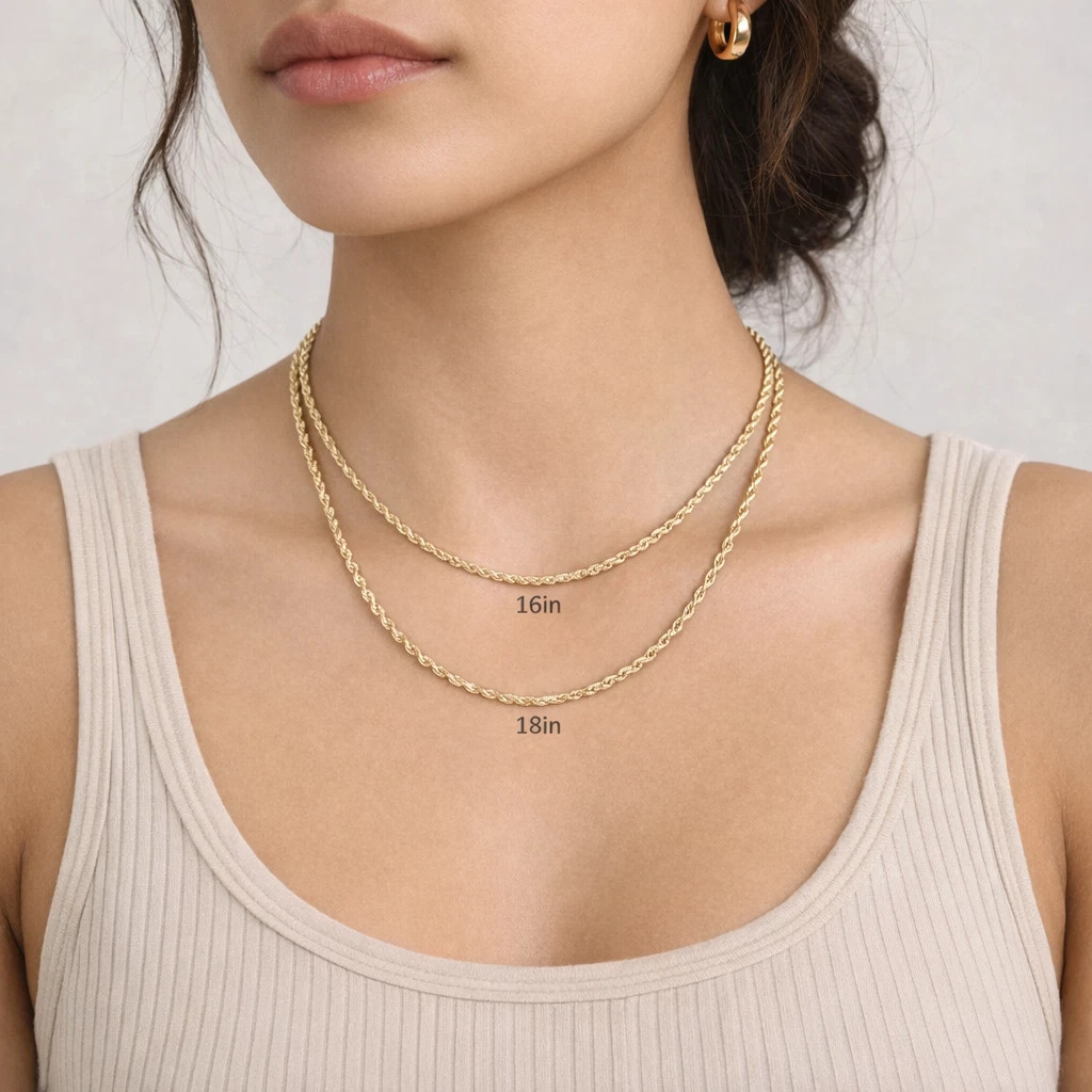 10k Gold Rope Chain 2mm-8mm Necklace 16-30 Inch men women Diamond cut Real Sale