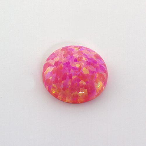 ( 6mm – 10mm) Salmon Pink Lab Created Opal Round Cabochons