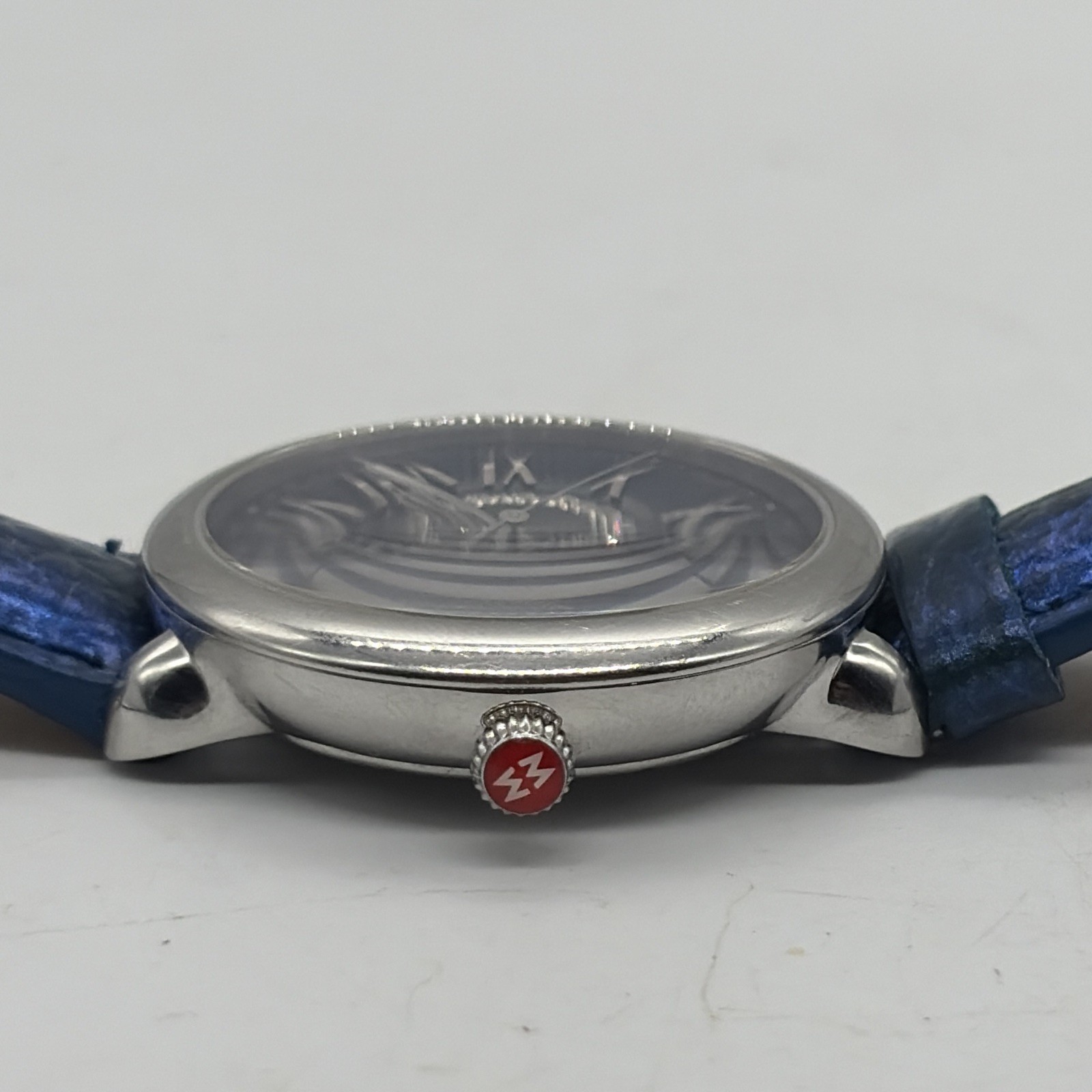 Michele Serein Diamond Watch Ocean blue Dial Genuine Leather Band MW21B00A0964