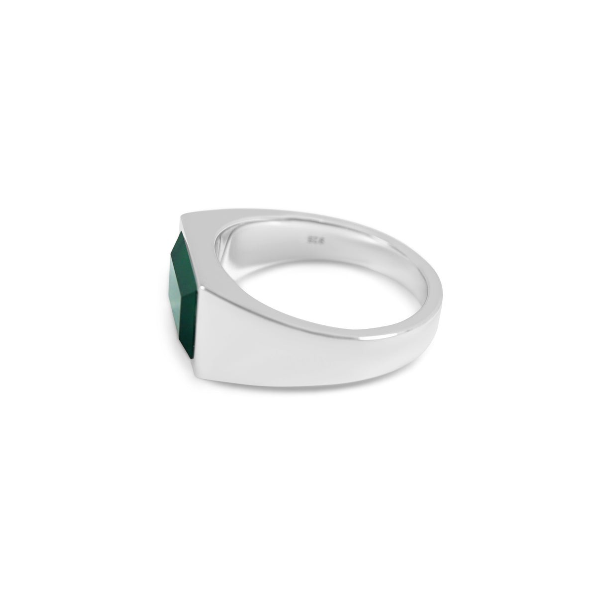 High quality Sprezzi signet ring with green agate stone, real jewellery size 63