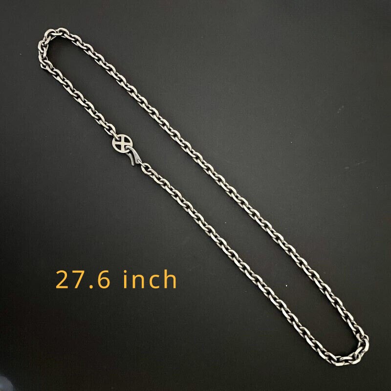 7mm TA1 Pure Titanium Batch Angle Chain Necklace Lightweight Anti Allergy 27.6″