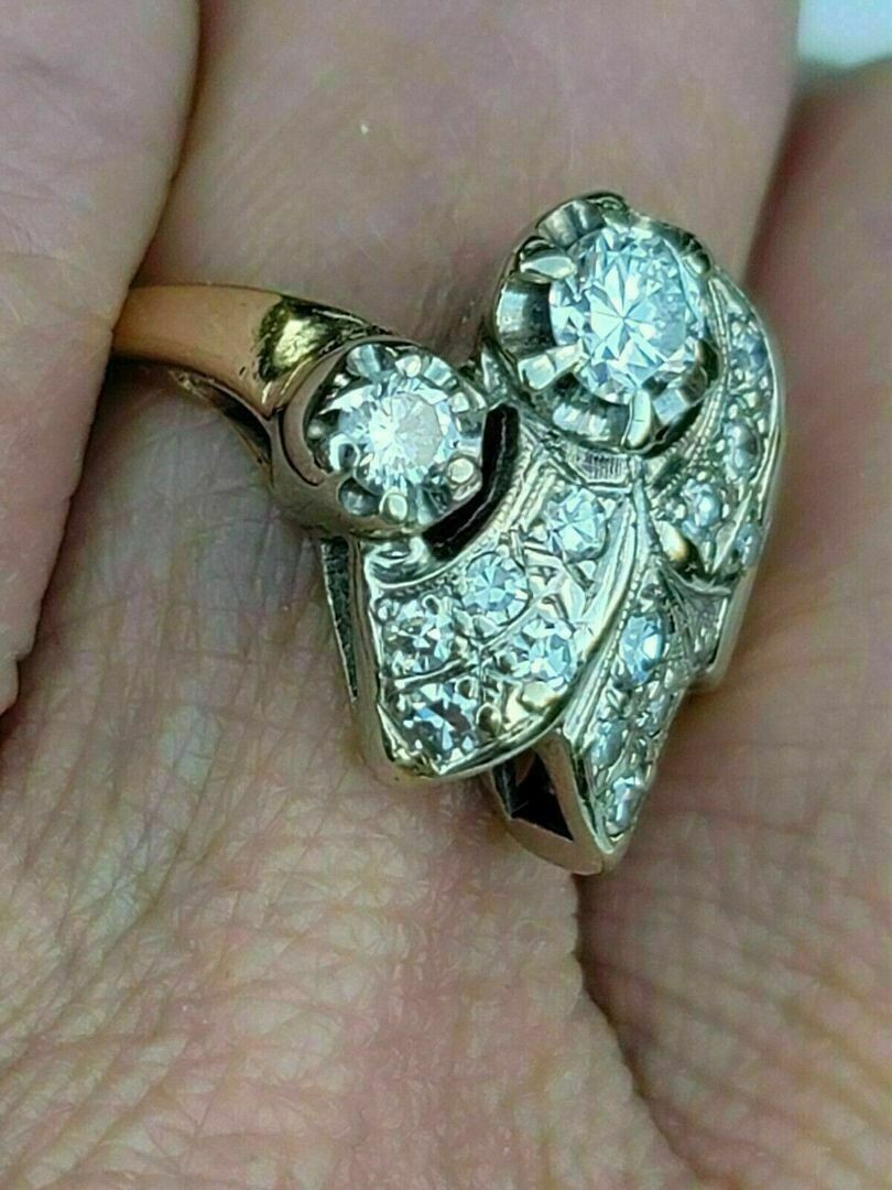2.10Ct Lab-Created Cut VVS1/D Diamond Cluster Engagement Ring 14K Yellow Gold Fn