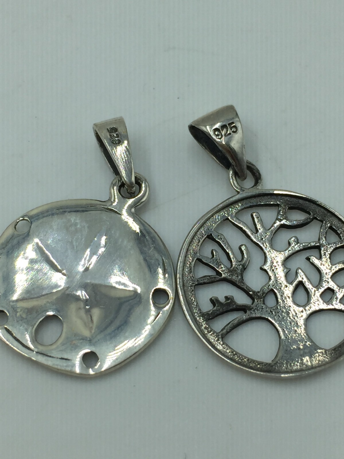 Sterling Silver Necklace W/ 5 Charms,Anchor,Cross,Starfish,Less Than 5 Grams,Z8