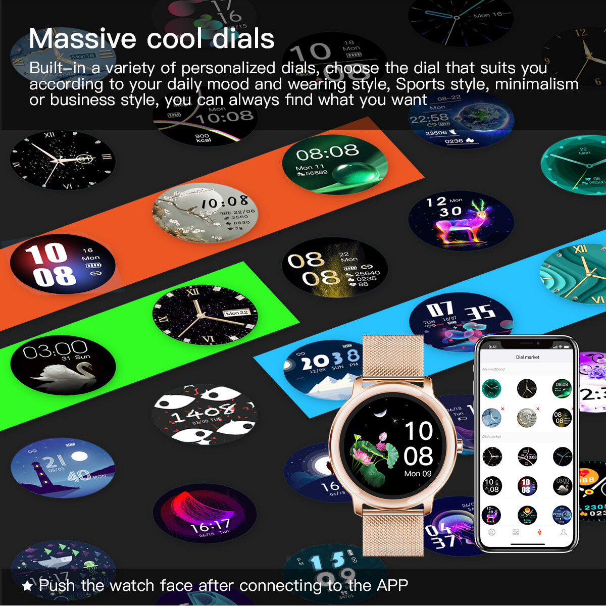 Women Girls Female Bluetooth Smart Watch Fitness Tracker Wrist Watch Pedometer