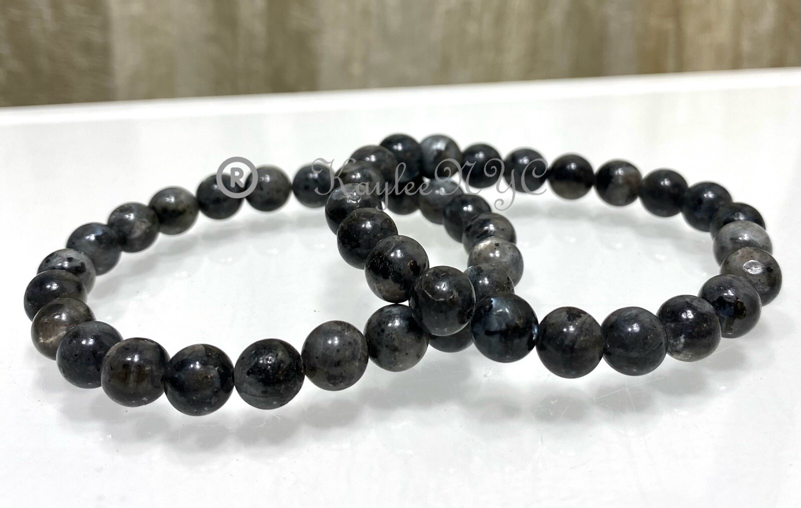 Wholesale Lot 6 Pcs Natural Larvikite 8mm 7.5” Healing Crystal Stretch Bracelet