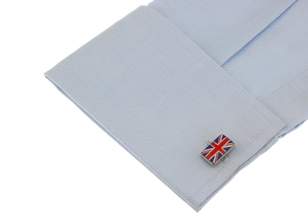 United Kingdom Flag Great Britain Pair Cufflinks Gift Box & Polishing Cloth