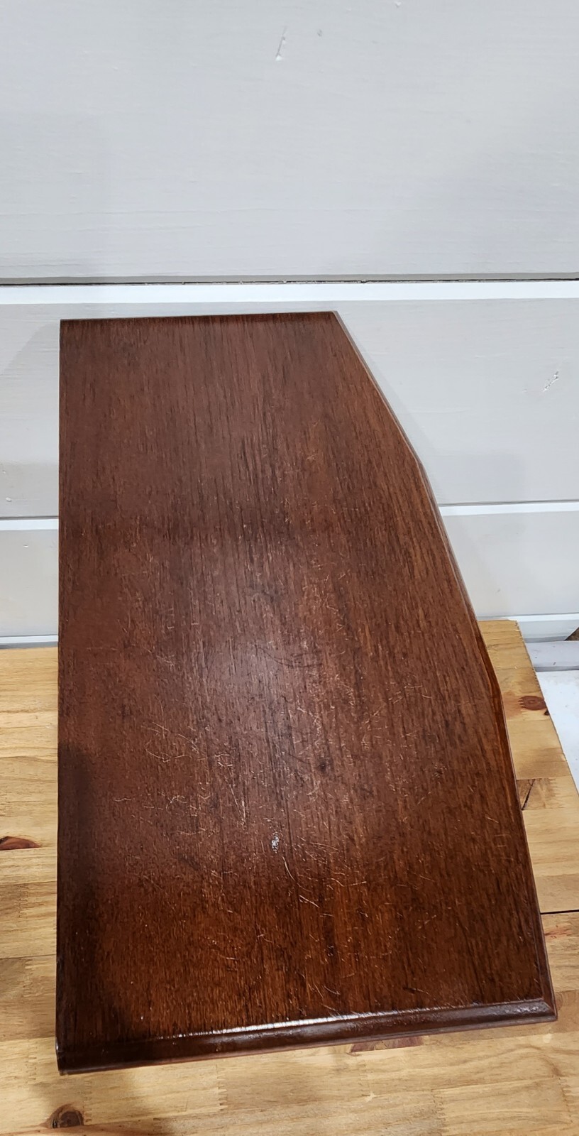 Wood Jewelry Box Table Top Velvet Lined Drawers 13″ X 14″ Vintage Taiwan