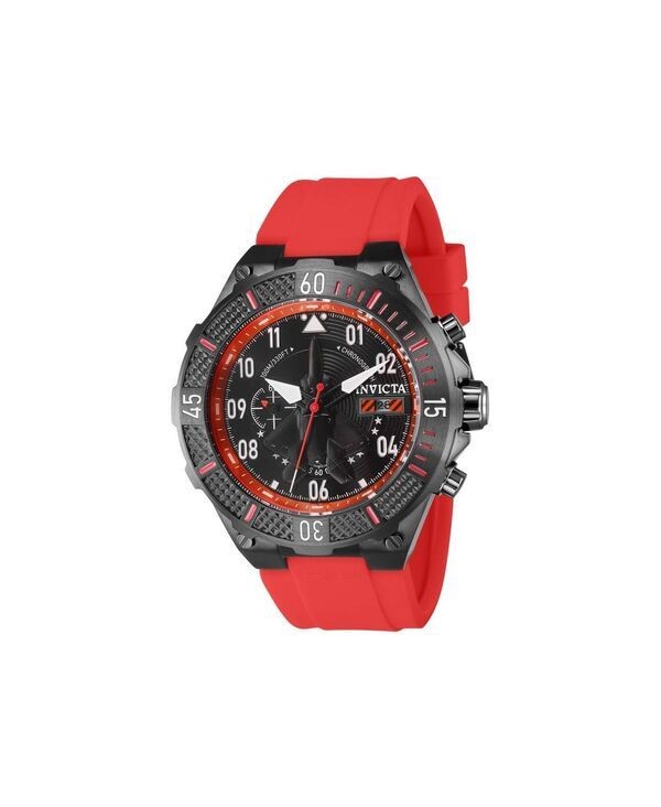 Invicta Mens 39897 Aviator Quartz Multifunction Black Dial Watch Red