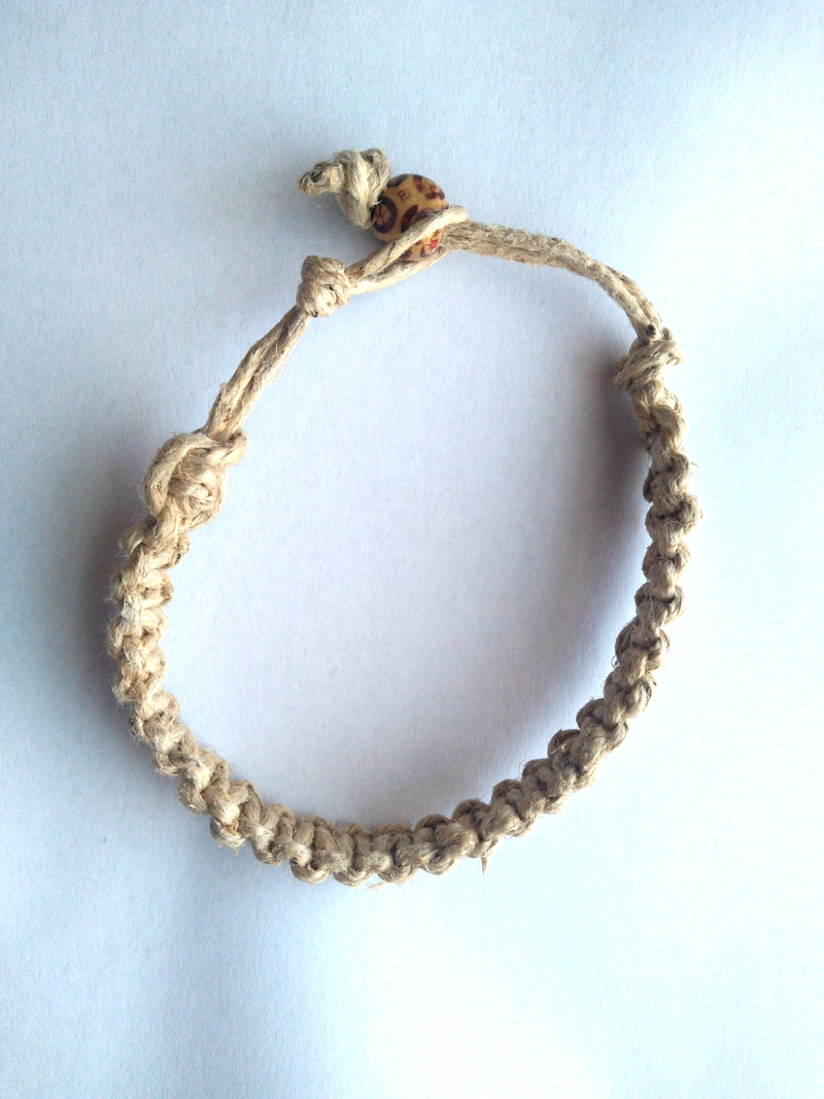 Anklet Natural Macrame Braided Hemp 12″ Adj Unisex Boho Chic US Seller New