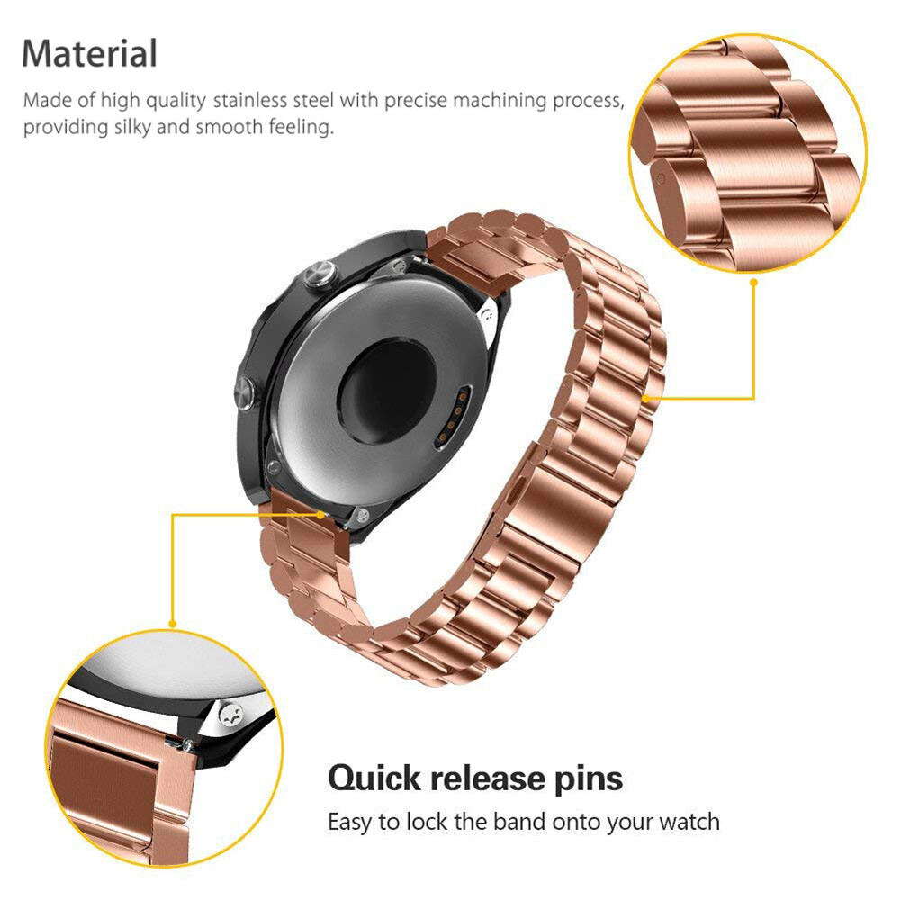 For Samsung Galaxy Watch 42/46mm Gear S3 Stainless Steel Strap Metal Watch Band