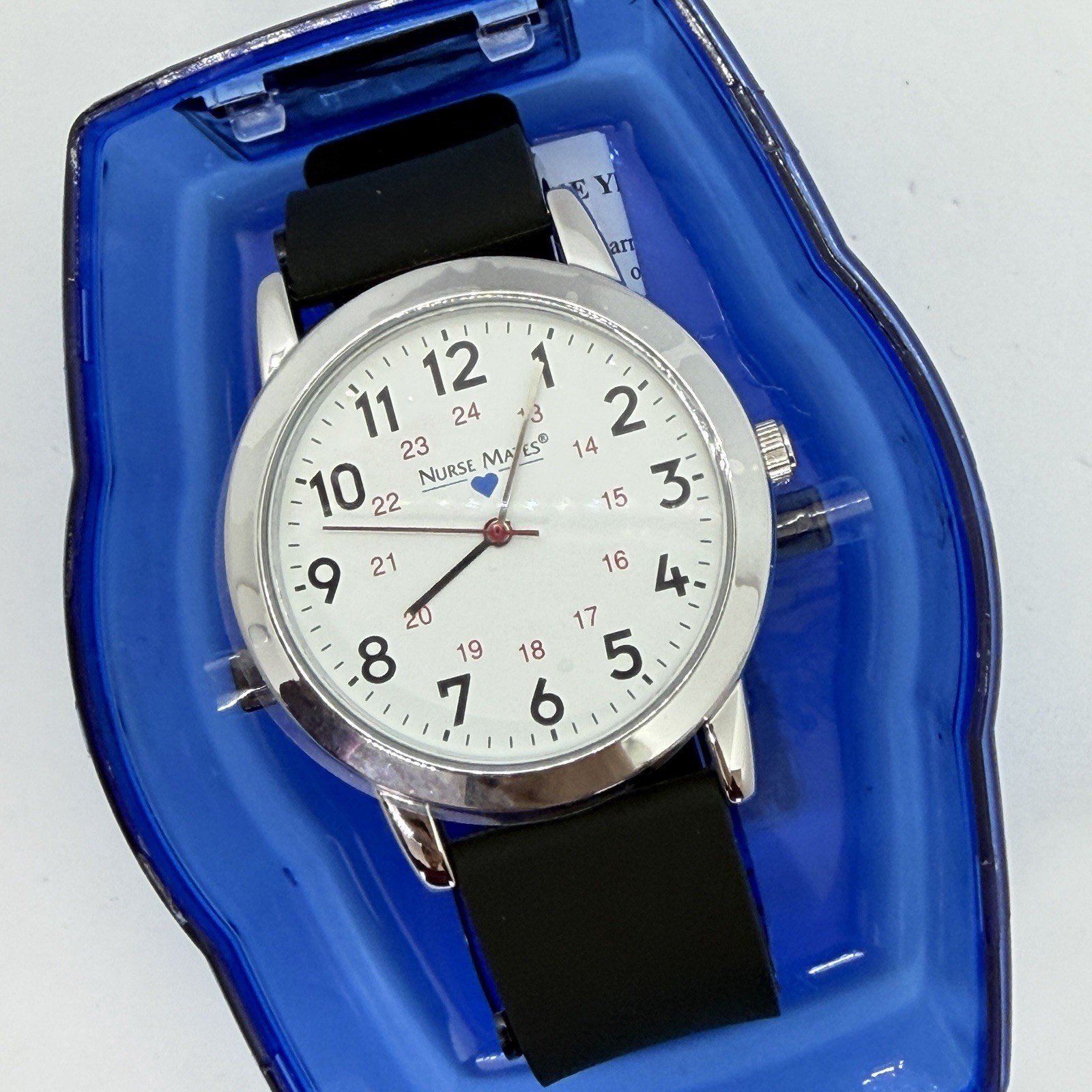 Nurse Mates Oversized Unisex nurse watch water-resistant Silicone strap – Black