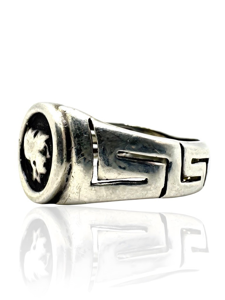 ::925 SILVER RING °SIZE 54 SIGNET RING °TESTED° HALLMARK SYMBOL VINTAGE 5.14g