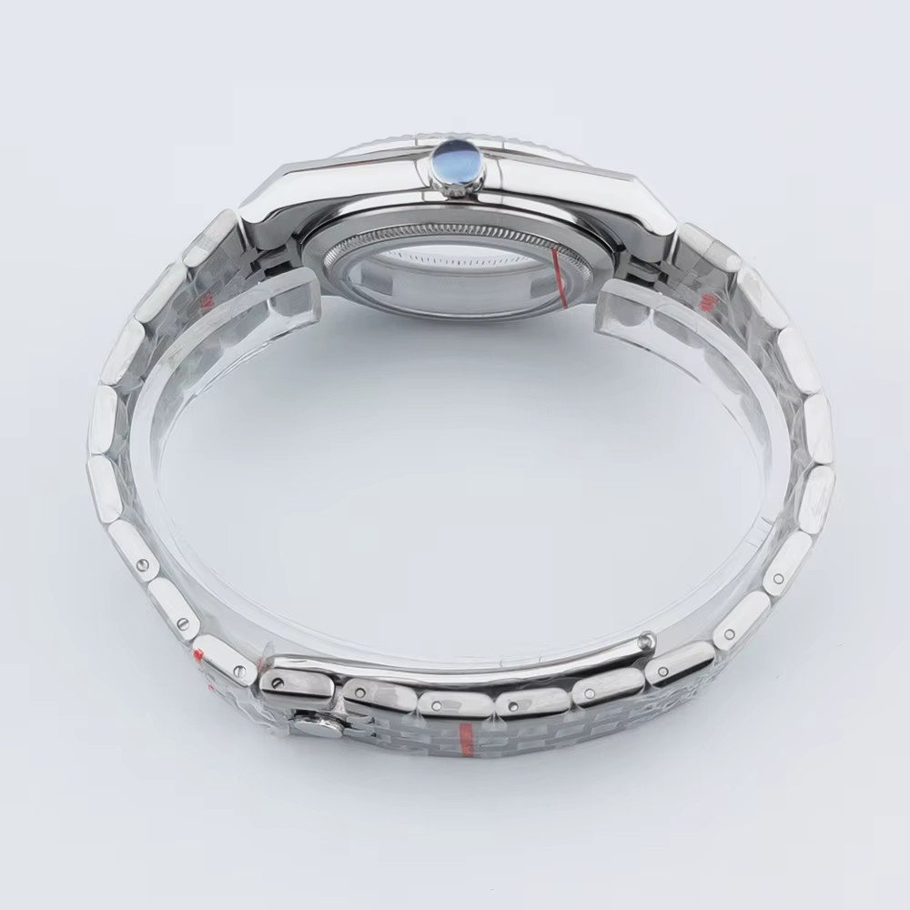 40Mm Silver Watch Case Sterile Sapphire Glass Fit NH34 NH35 NH36 NH38 NH72 ETA 2