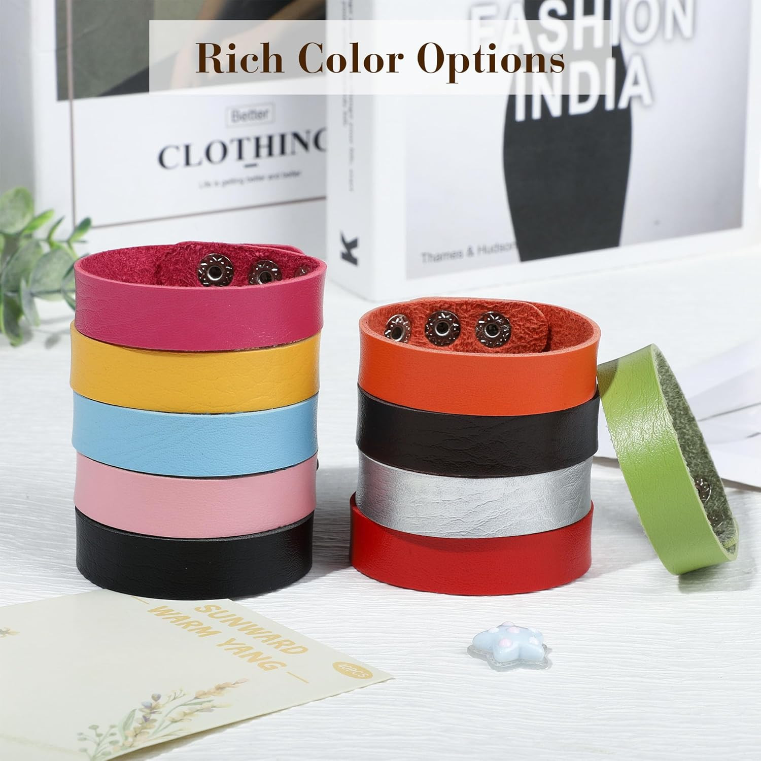 Faux Leather Snap Bracelets Blank Colorful Adjustable Plain PU Leather Wristband
