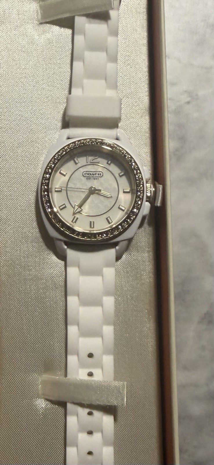 Coach Boyfriend White Silicon Rubber Strap Watch 14501562