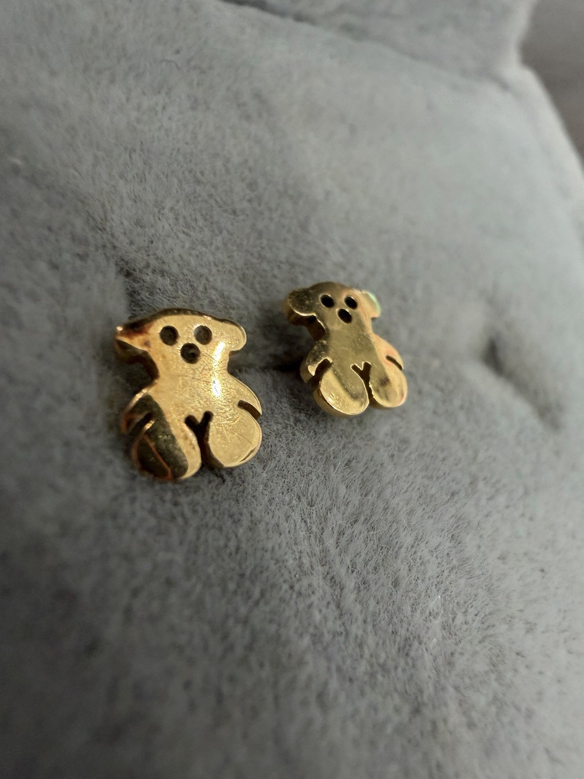 TOUS Yellow 750 18k Gold Bear Earrings Authentic