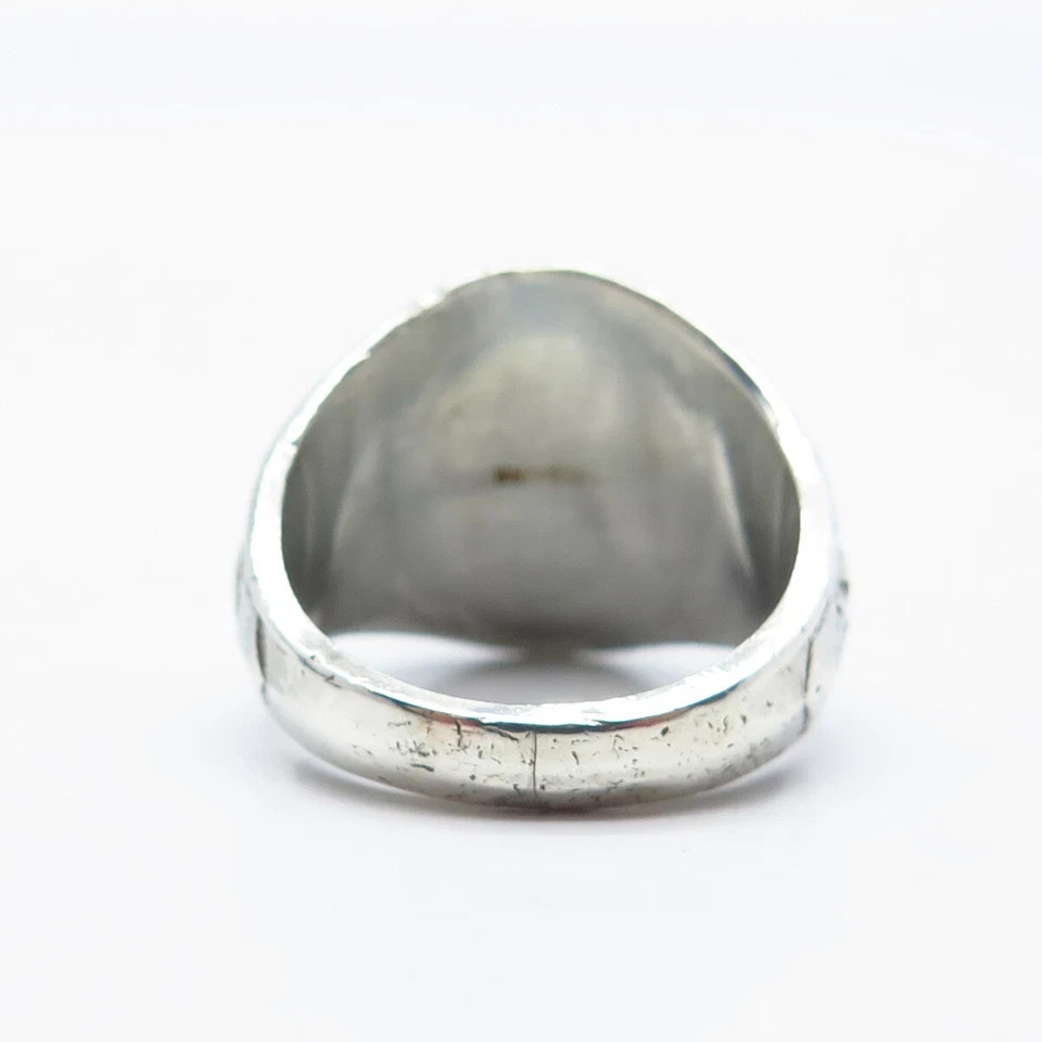 3.00Ct Oval Cut Lab Created Sapphire Men’s Engagement Ring 14K White Gold Plated