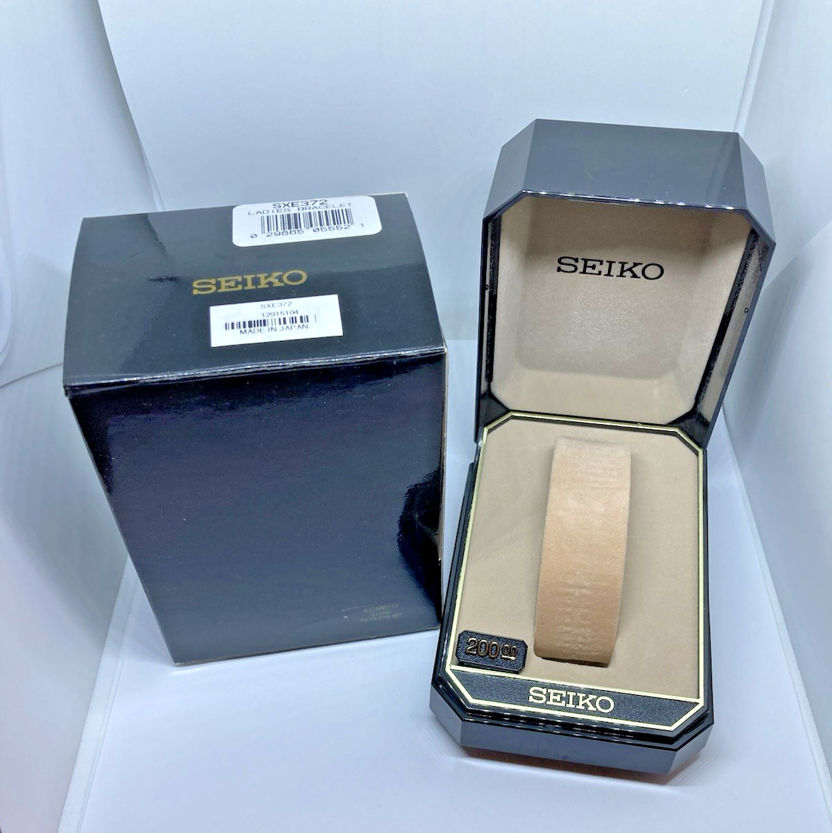 Seiko Empty Presentation Display Box Black Beige for SKE372 Ladies Bracelet