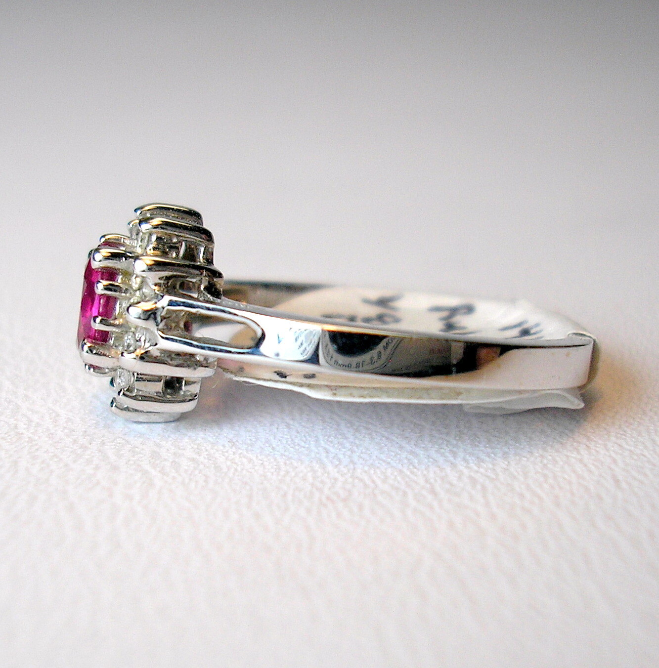 Est 0.36 ct Genuine Natural Ruby & Diamonds 14K White Gold Ring Was $895 Video