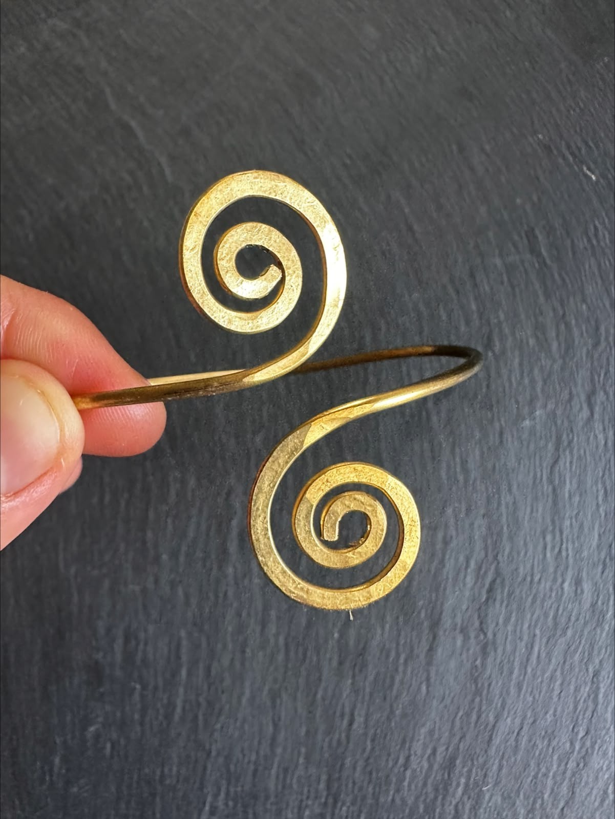 Handmade Spanish Copper Upper Arm Cuff Adjustable Spiral Armlet Artisan Jewelry