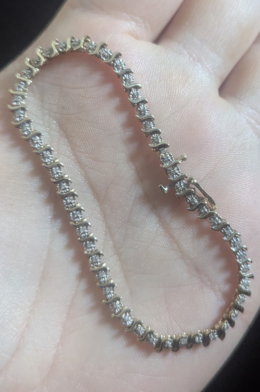 10k Yellow & White Gold .50 CTTW Tennis Bracelet 7Inches