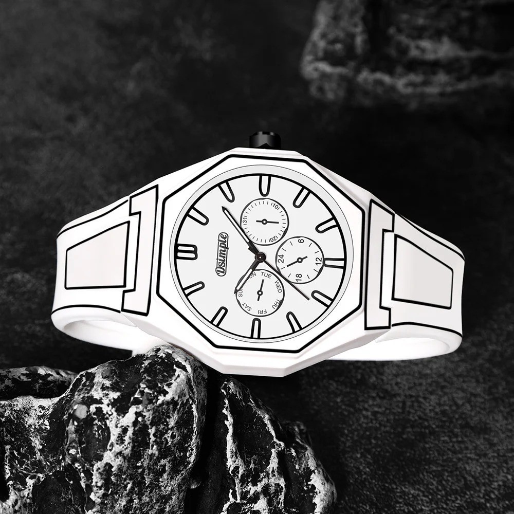 Minimalist Quartz Watch Men Women Silicone Band Numberless Casual Sports Wrist