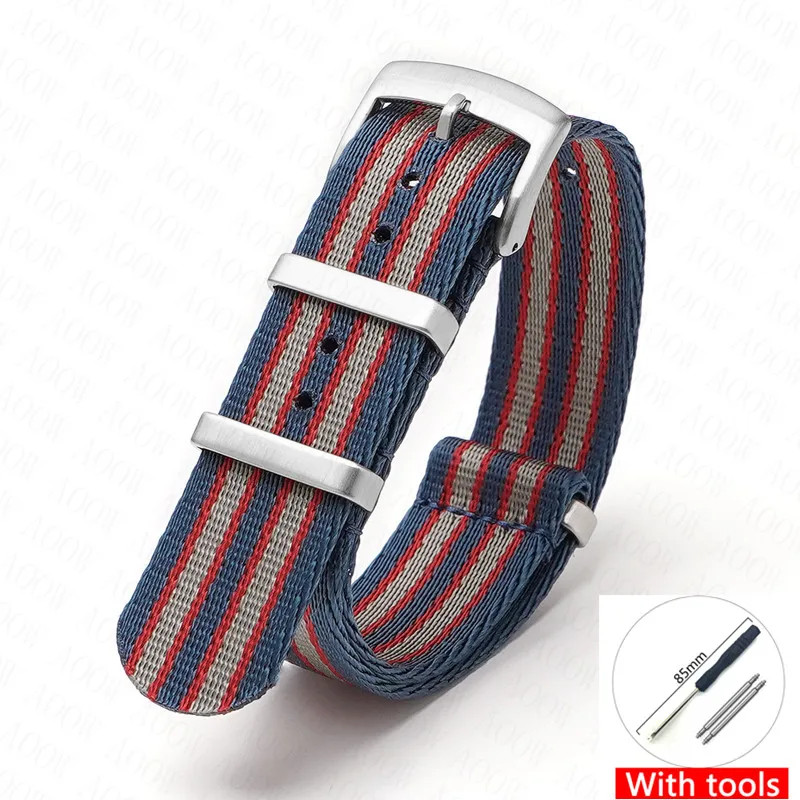 Canvas Nylon Watch Strap for Omega Swatch Seamaster Speedmaster Seiko 18-24mm