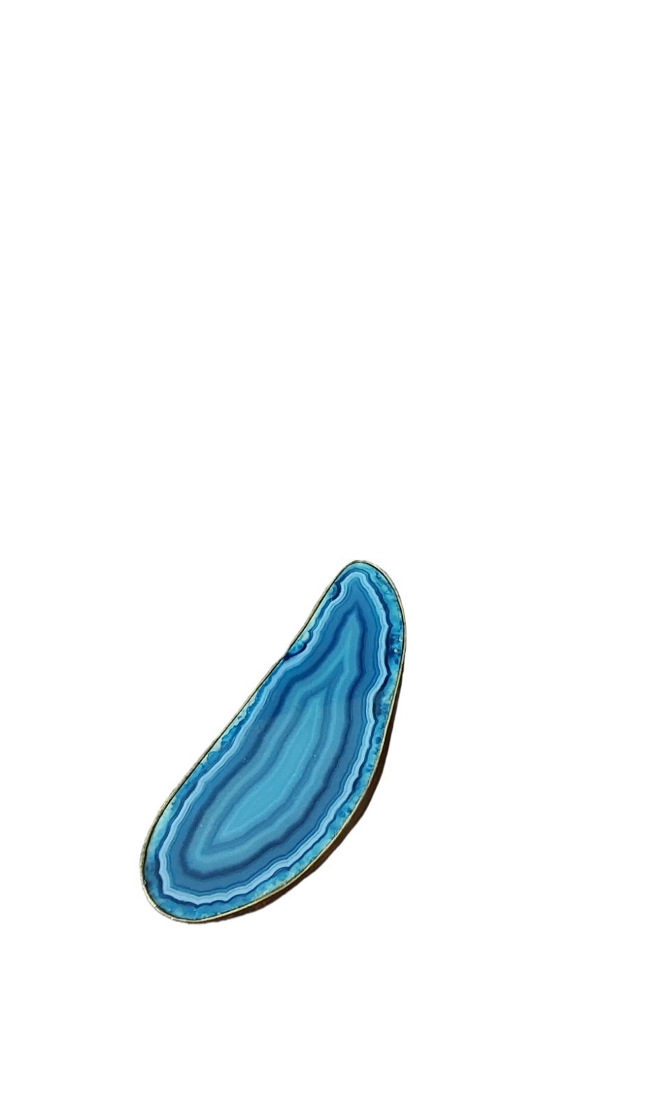 CHARLES BLUE NUANCE AGATE COCKTAIL RING SIZE 9.5 INCHES