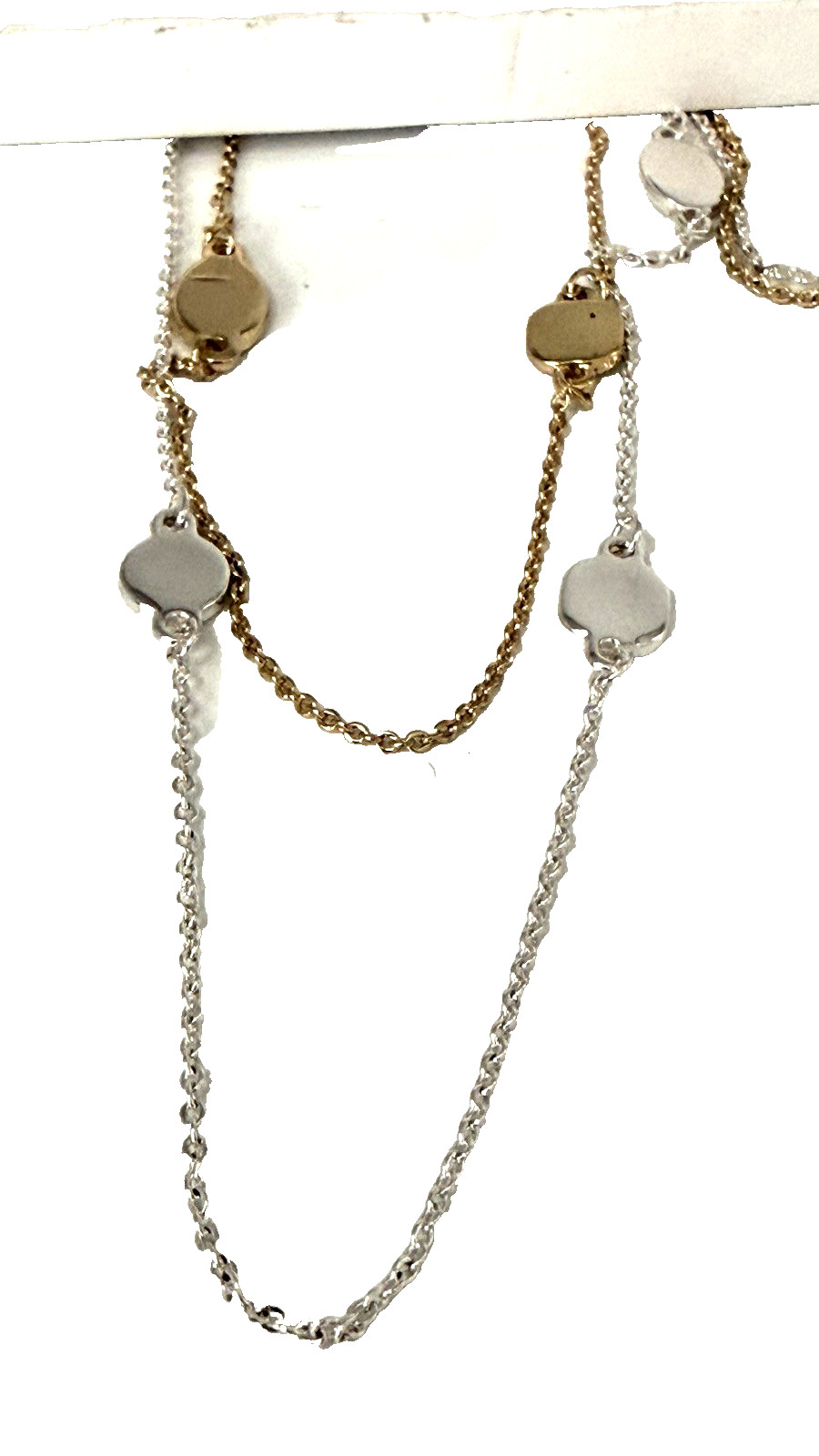 NWT Ann Taylor LOFT Delicate 28″ Double Strand Two-Tone Station Necklace
