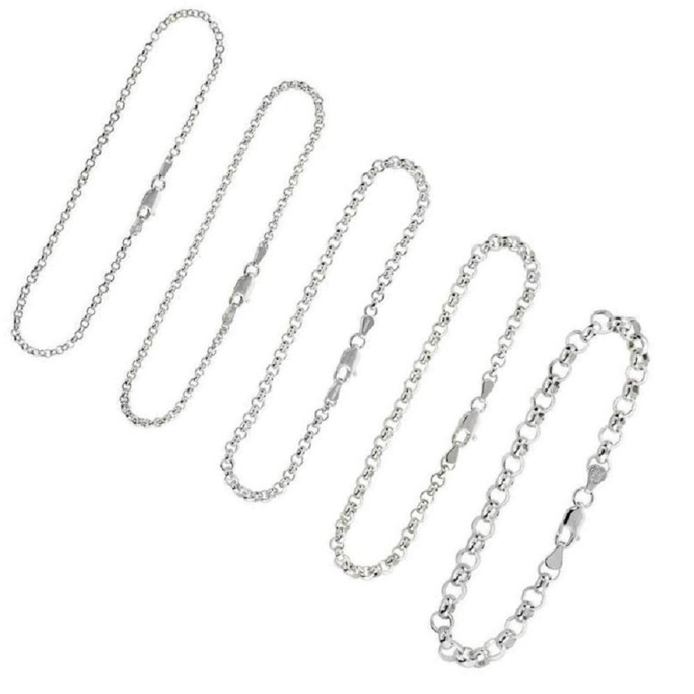 2mm to 6mm Sterling Silver Italian ROLO Chain Necklace / Bracelet, LOBSTER CLASP