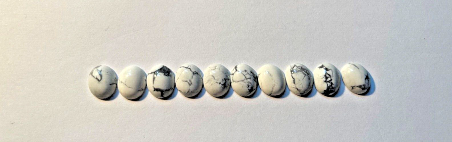 LOT OF 10 PIECES GENUINE NATURAL 12X10 MM OVAL CAB WHITE HOWLITE BELOW WHOLESALE