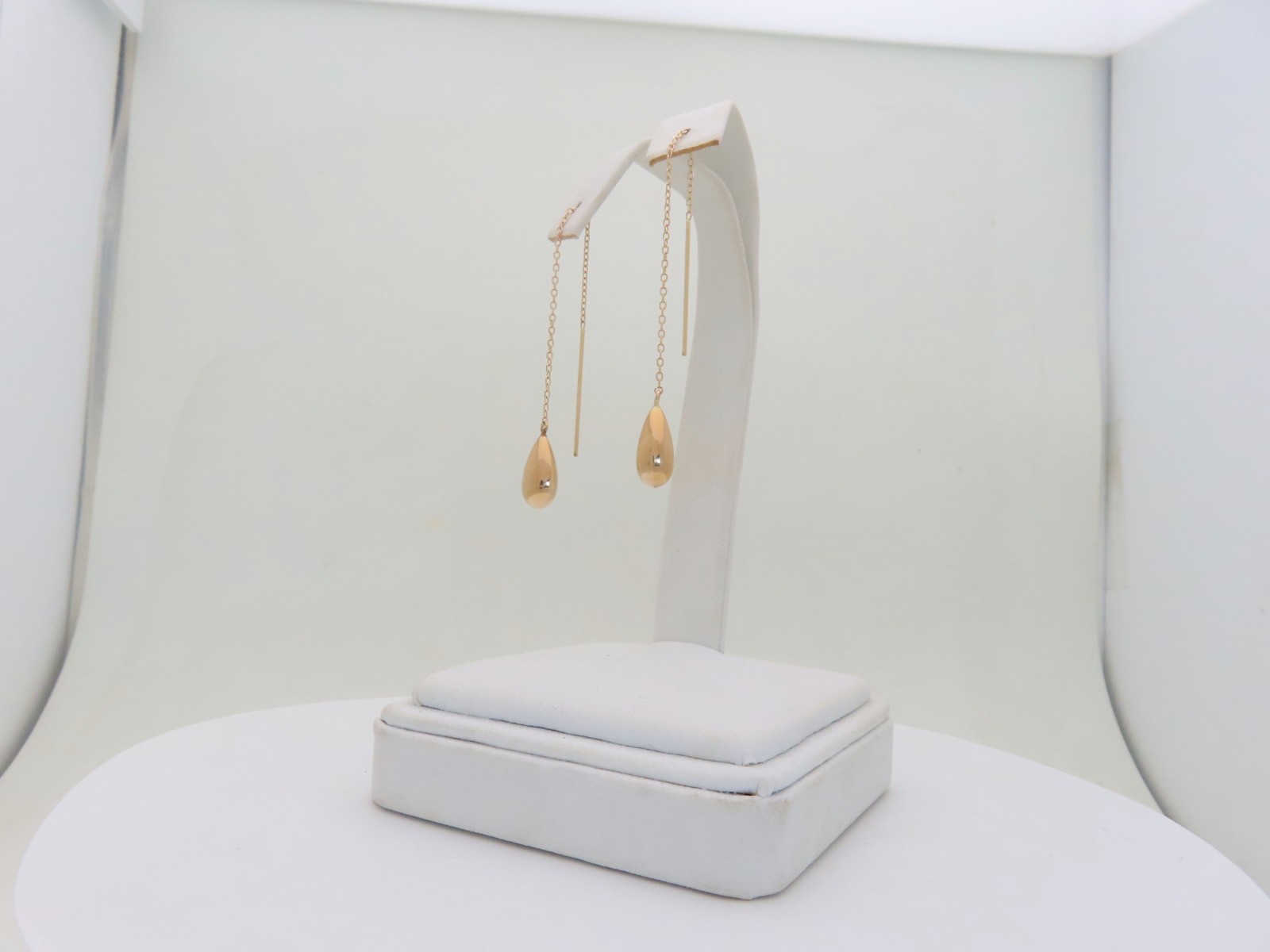 Gold Earrings 14k Solid Gold Threader Earrings Dangle Sexy Womens Jewelry E318